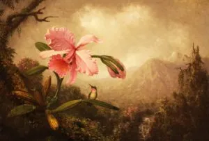 różowy kwiat - obraz malowany na płótnie